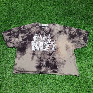 KISS Cropped Shirt Womens XL 23x20 Black
